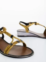 Дамски сандали жълти от екологична кожа Godson