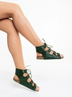 Дамски сандали зелени от екологична кожа Makeena