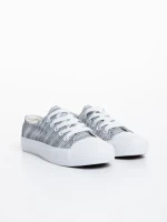 Детски тенис маратонки бели с черно от текстилен материал Marc