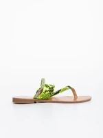 Дамски чехли зелени от екологична лачена кожа Savanna