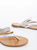 Дамски чехли преливащи от екологична лачена кожа Sanziana