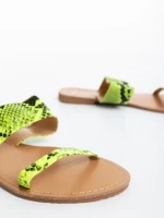 Дамски чехли зелени от екологична кожа Petra