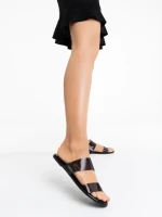 Дамски чехли черни от каучук Morna