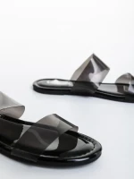 Дамски чехли черни от каучук Morna