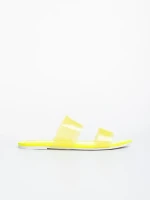 Дамски чехли жълти от каучук Morna