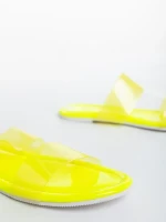 Дамски чехли жълти от каучук Morna