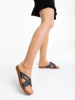 Дамски чехли черни от текстилен материал Eveline