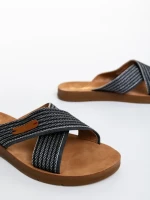 Дамски чехли черни от текстилен материал Eveline