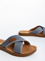 Дамски чехли сиви от текстилен материал Eveline