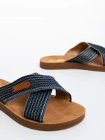 Дамски чехли сини от текстилен материал Eveline