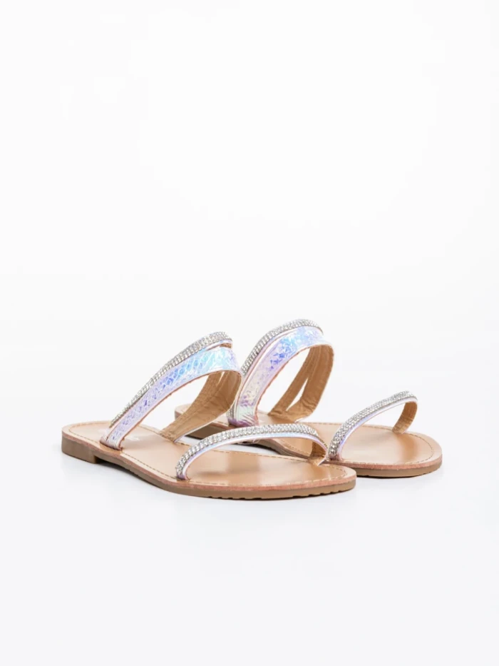 Дамски чехли преливащи от екологична кожа Aurora