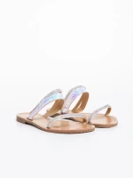 Дамски чехли преливащи от екологична кожа Aurora