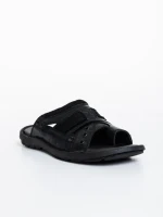 Мъжки чехли черни от екологична кожа Jastom