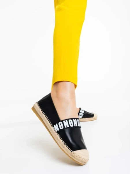 Дамски еспадрили черни от екологична кожа Rodica