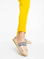 Дамски еспадрили цвят шампанско от екологична кожа Rodica