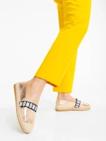 Дамски еспадрили цвят шампанско от екологична кожа Rodica