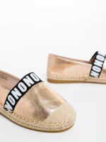 Дамски еспадрили цвят шампанско от екологична кожа Rodica
