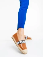 Дамски еспадрили камел от екологична кожа Rodica