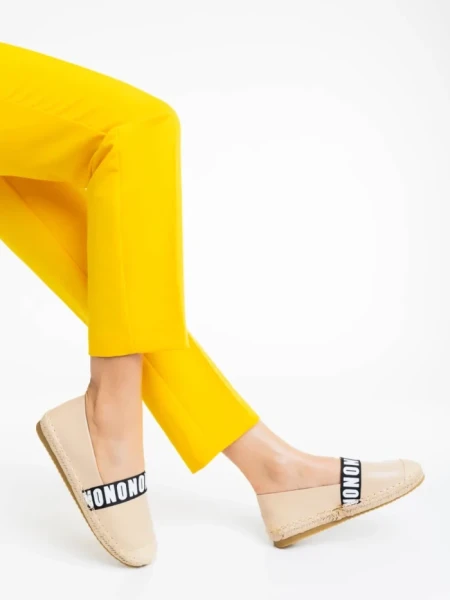 Дамски еспадрили бежови от екологична кожа Rodica