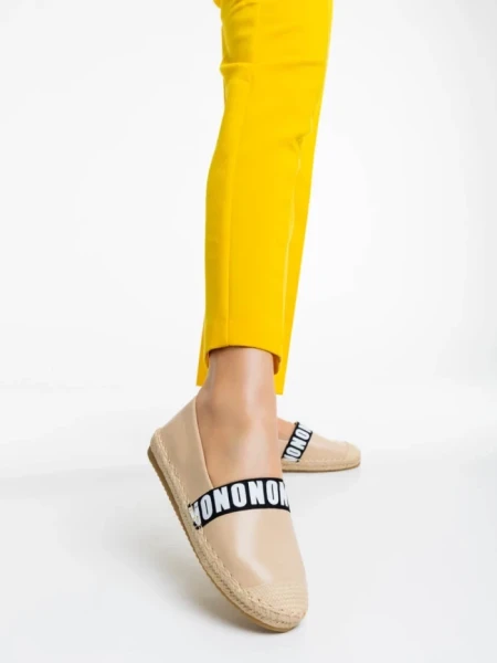 Дамски еспадрили бежови от екологична кожа Rodica