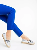 Дамски еспадрили сребристи от екологична кожа Rodica