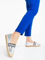 Дамски еспадрили сребристи от екологична кожа Rodica