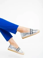 Дамски еспадрили сребристи от екологична кожа Rodica