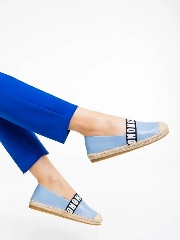 Дамски еспадрили  сини от екологична кожа Rodica