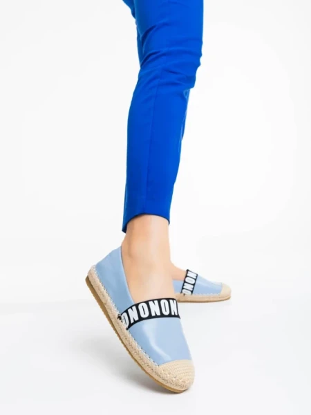 Дамски еспадрили  сини от екологична кожа Rodica