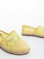 Детски еспадрили жълти от екологична кожа и текстилен материал Erma