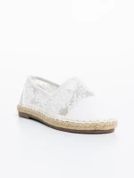 Детски еспадрили бели от екологична кожа и текстилен материал Erma