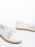 Детски еспадрили бели от екологична кожа и текстилен материал Erma