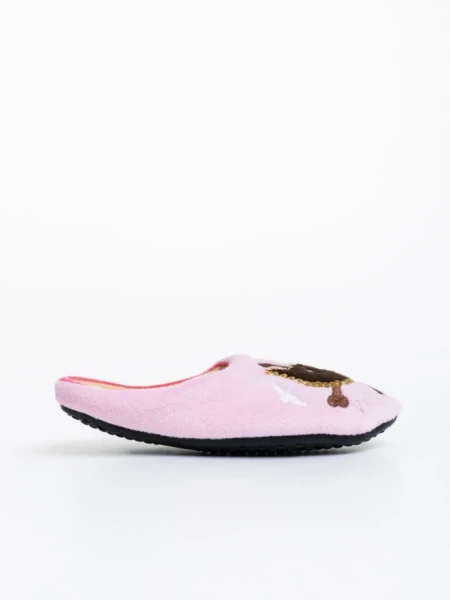 Детски пантофи розови от синтетичен косъм Agape