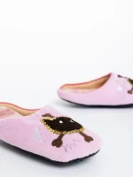 Детски пантофи розови от синтетичен косъм Agape