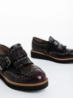 Детски обувки бордо от екологична кожа Delix