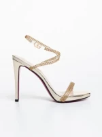 Дамски сандали златисти от екологична кожа Lordina