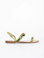 Дамски чехли зелени от екологична кожа Aurora