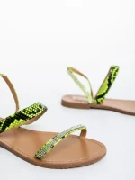 Дамски чехли зелени от екологична кожа Aurora