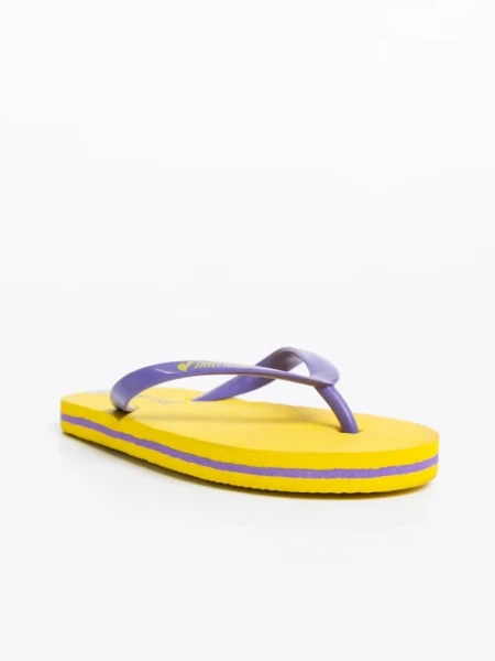 Детски пантофи жълти с лилаво от синтетичен материал Epsi