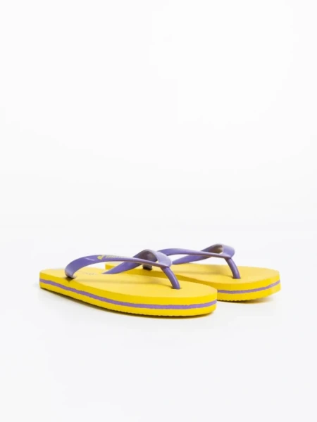 Детски пантофи жълти с лилаво от синтетичен материал Epsi