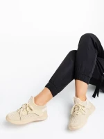 Дамски спортни обувки бежови от текстилен материал Louane
