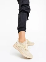 Дамски спортни обувки бежови от текстилен материал Louane