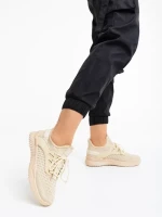 Дамски спортни обувки бежови от текстилен материал Louane