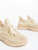 Дамски спортни обувки бежови от текстилен материал Louane