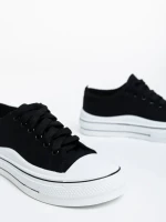 Дамски кецове  черни  от текстилен материал  Leony