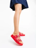 Дамски чехли червени от екологична кожа Eiko