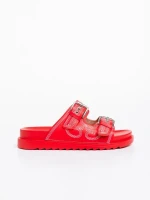 Дамски чехли червени от екологична кожа Eiko