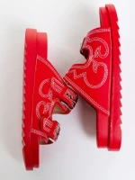 Дамски чехли червени от екологична кожа Eiko