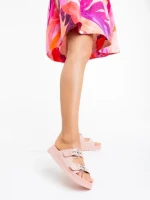 Дамски чехли розови от екологична кожа Eiko