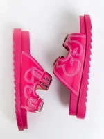 Дамски чехли циклама от екологична кожа Eiko